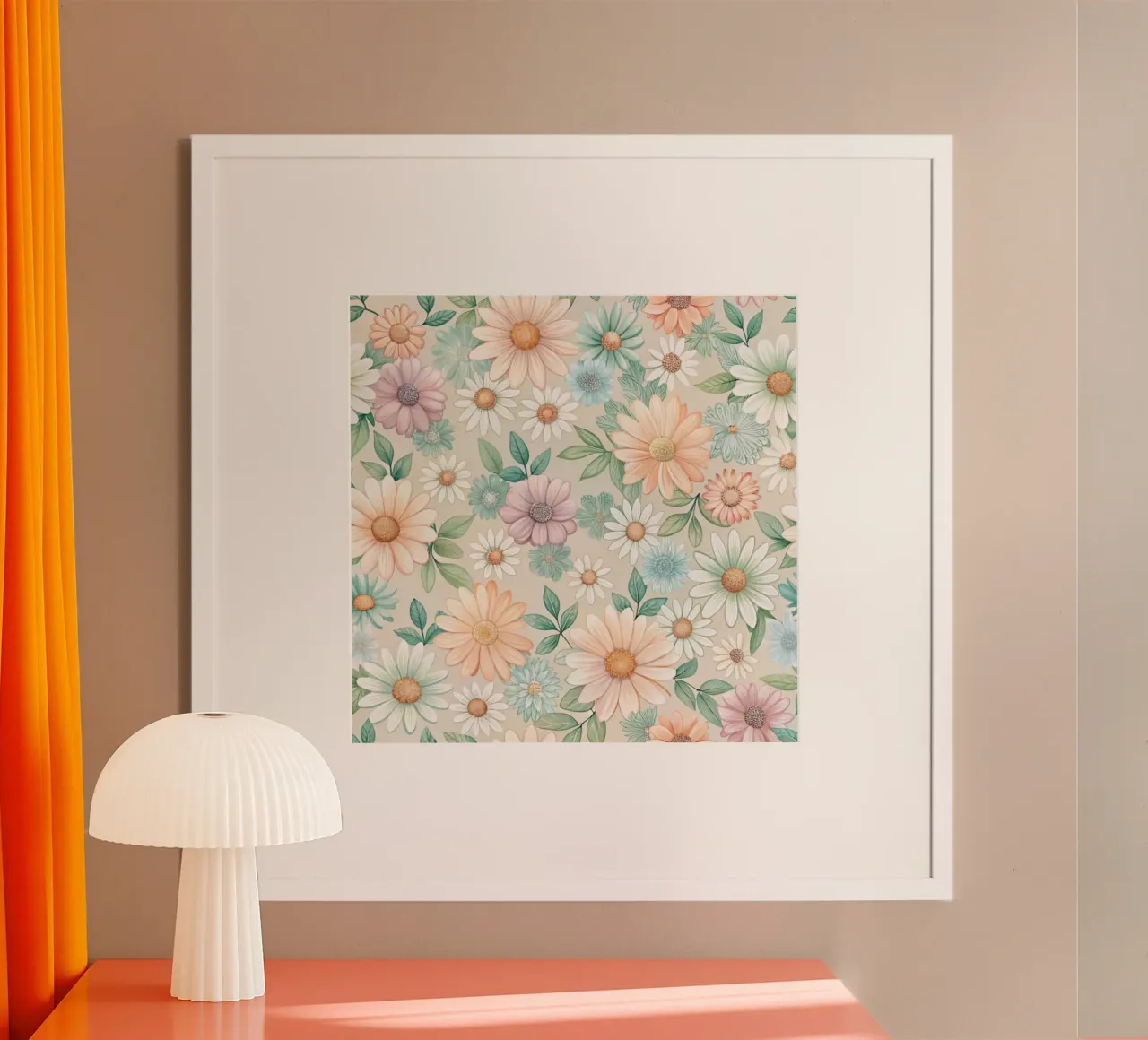 Daisy Reverie poster con telaio in plastica da Botanical Pattern House
