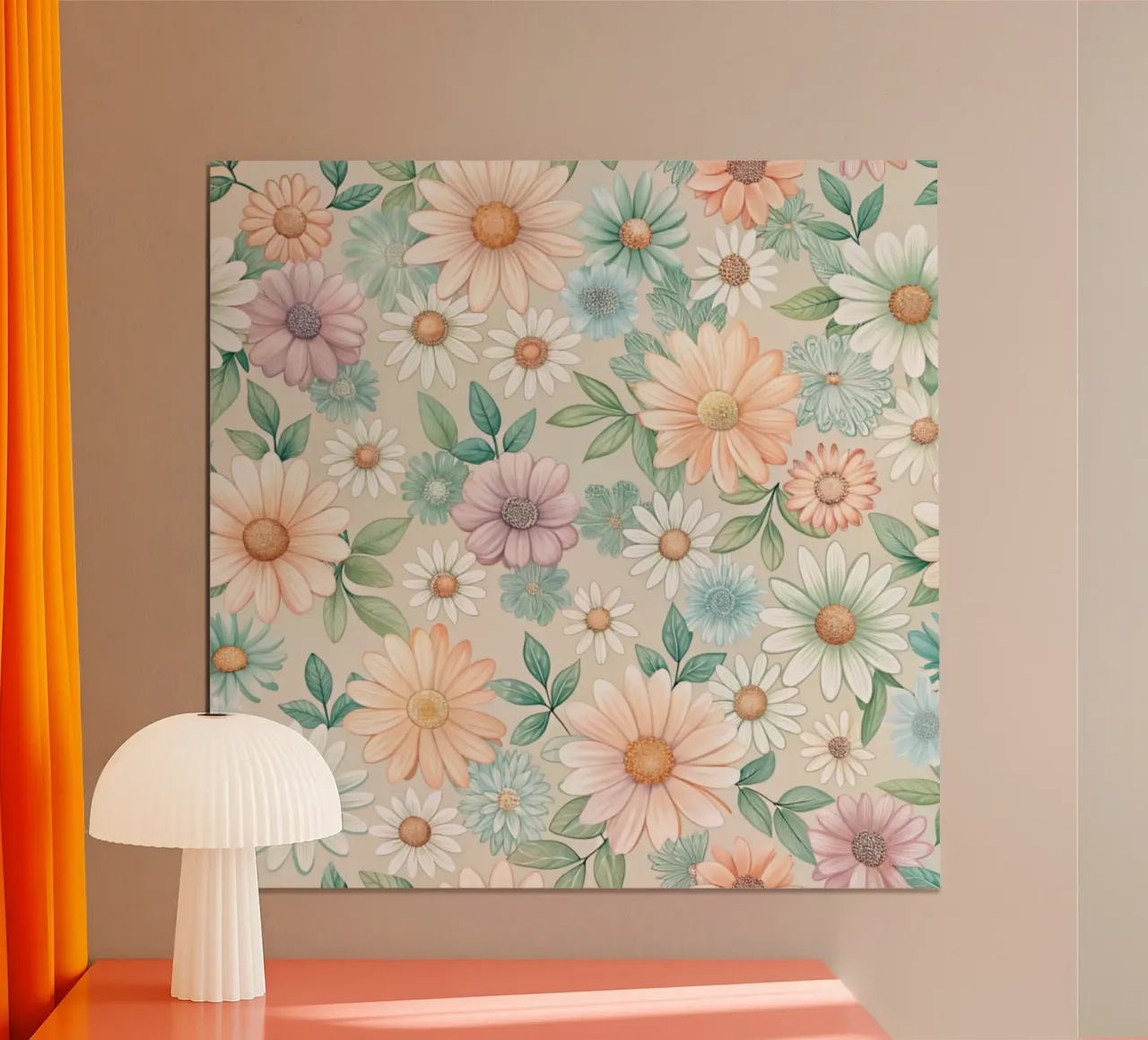 Daisy Reverie poster con telaio in plastica da Botanical Pattern House