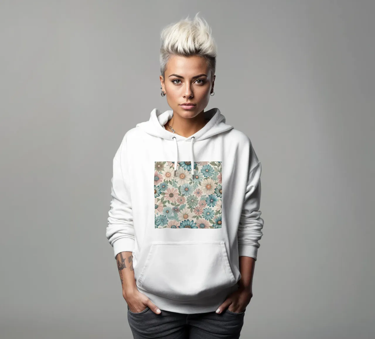 Daisy Reverie felpa con cappuccio da Botanical Pattern House