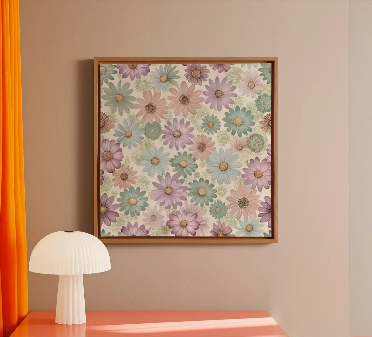 Daisy Reverie tela con Cornice a cassetta da Botanical Pattern House