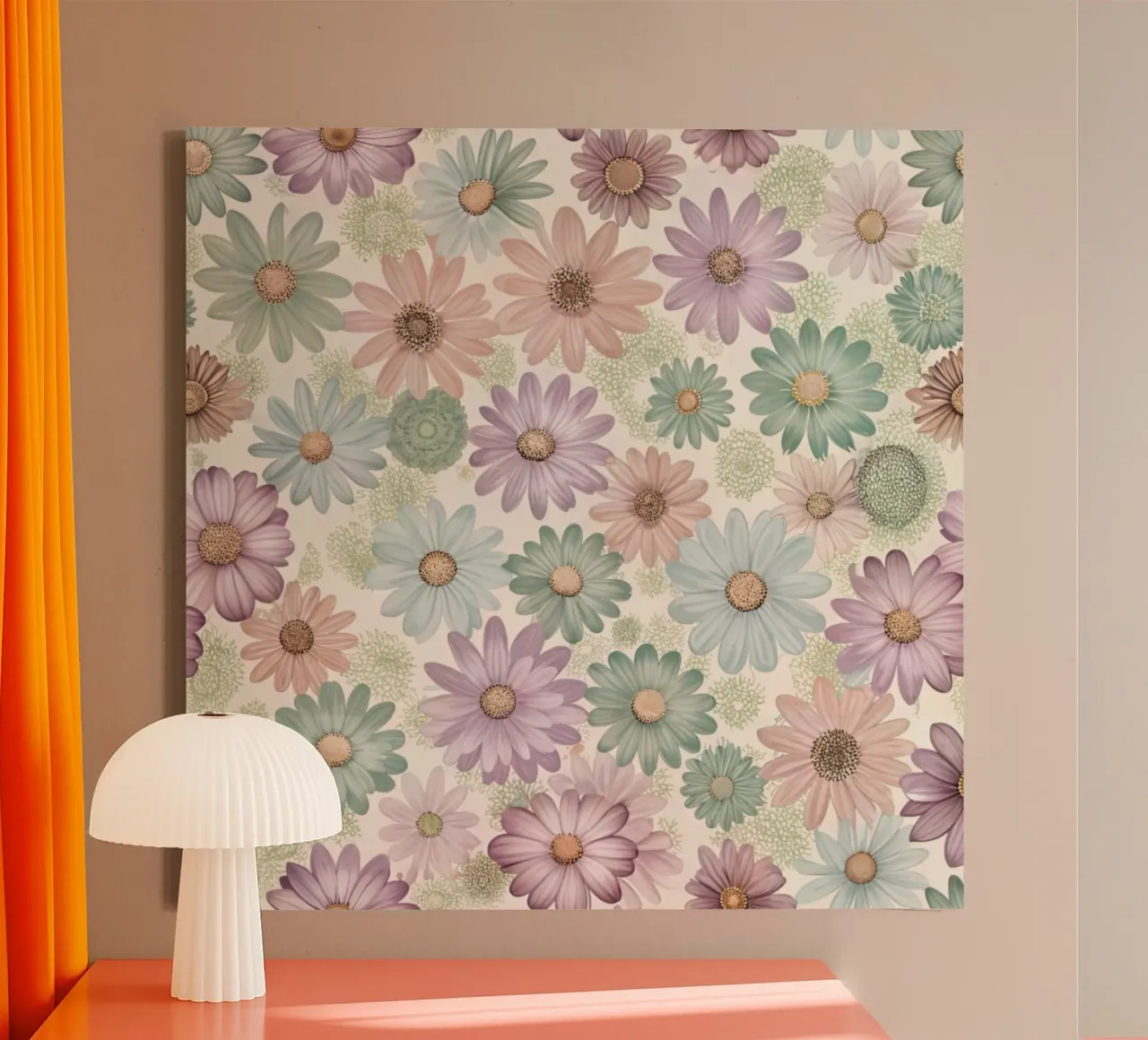 Daisy Reverie tela con Cornice a cassetta da Botanical Pattern House