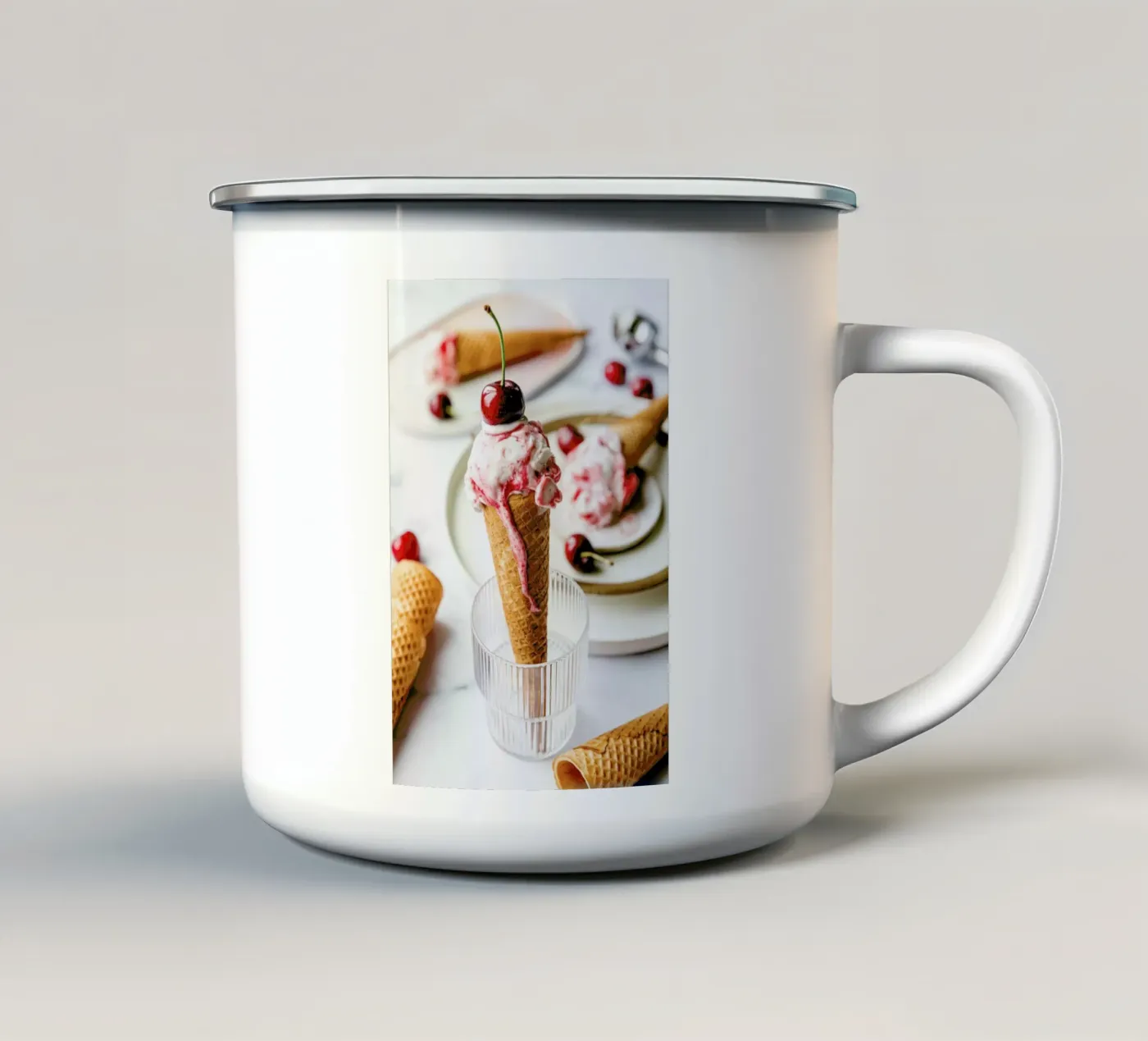 Kirsch Eis enamel mug by Eat this