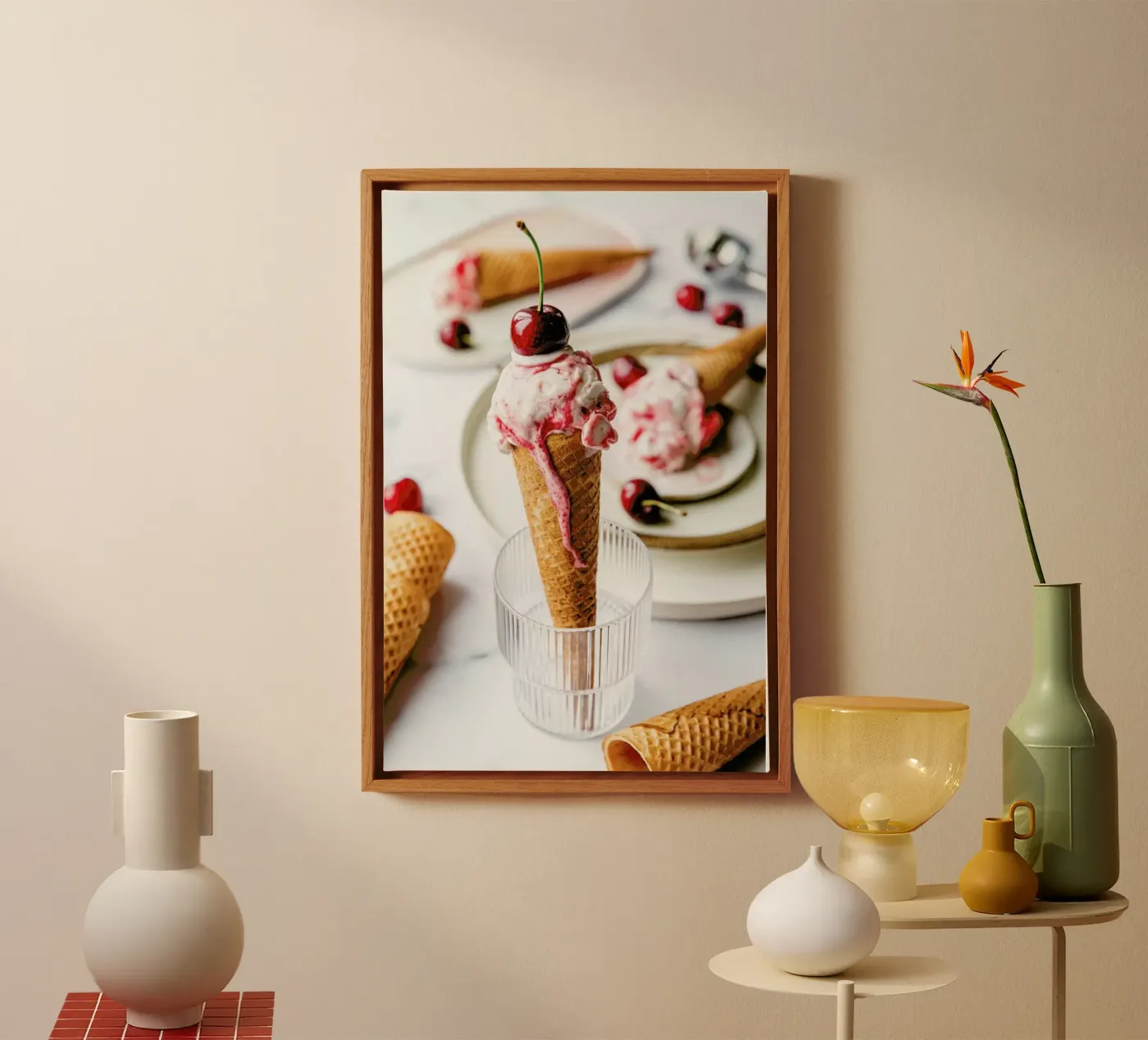 Kirsch Eis canvas van Eat this