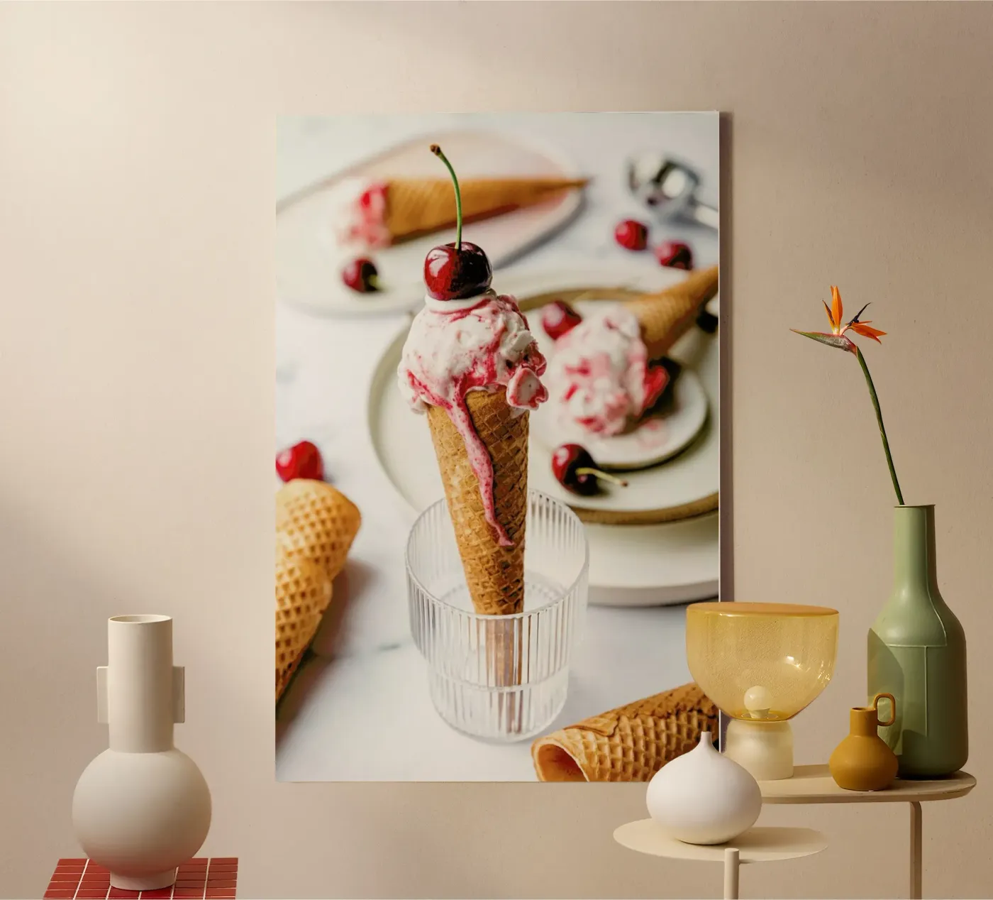 Kirsch Eis canvas van Eat this