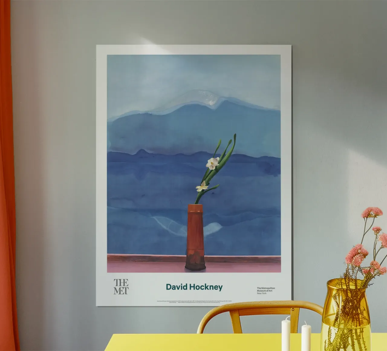 monte fuji e fiori poster con telaio in alluminio da khanrosie