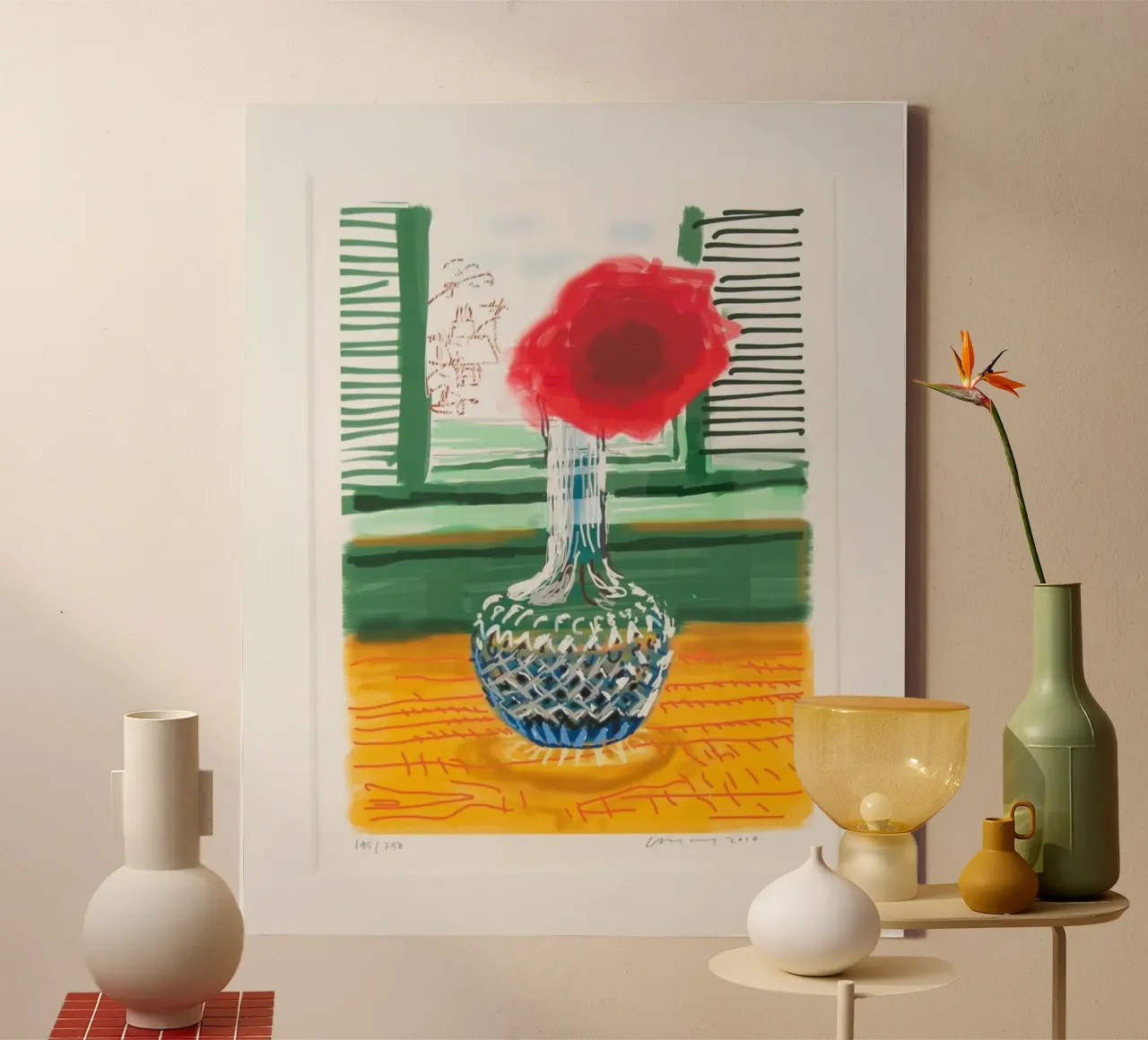 David Drawing My Window and Flower canvas with Floater frame by khanrosie