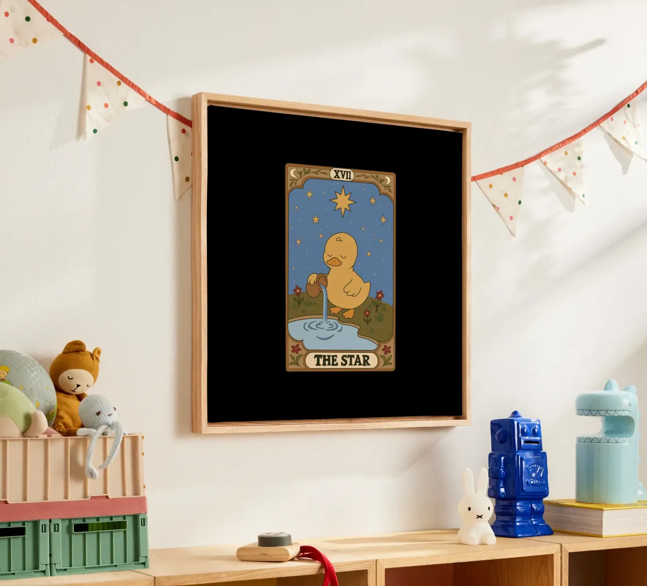 Eend Tarot - De Ster canvas met Baklijst van Loobs