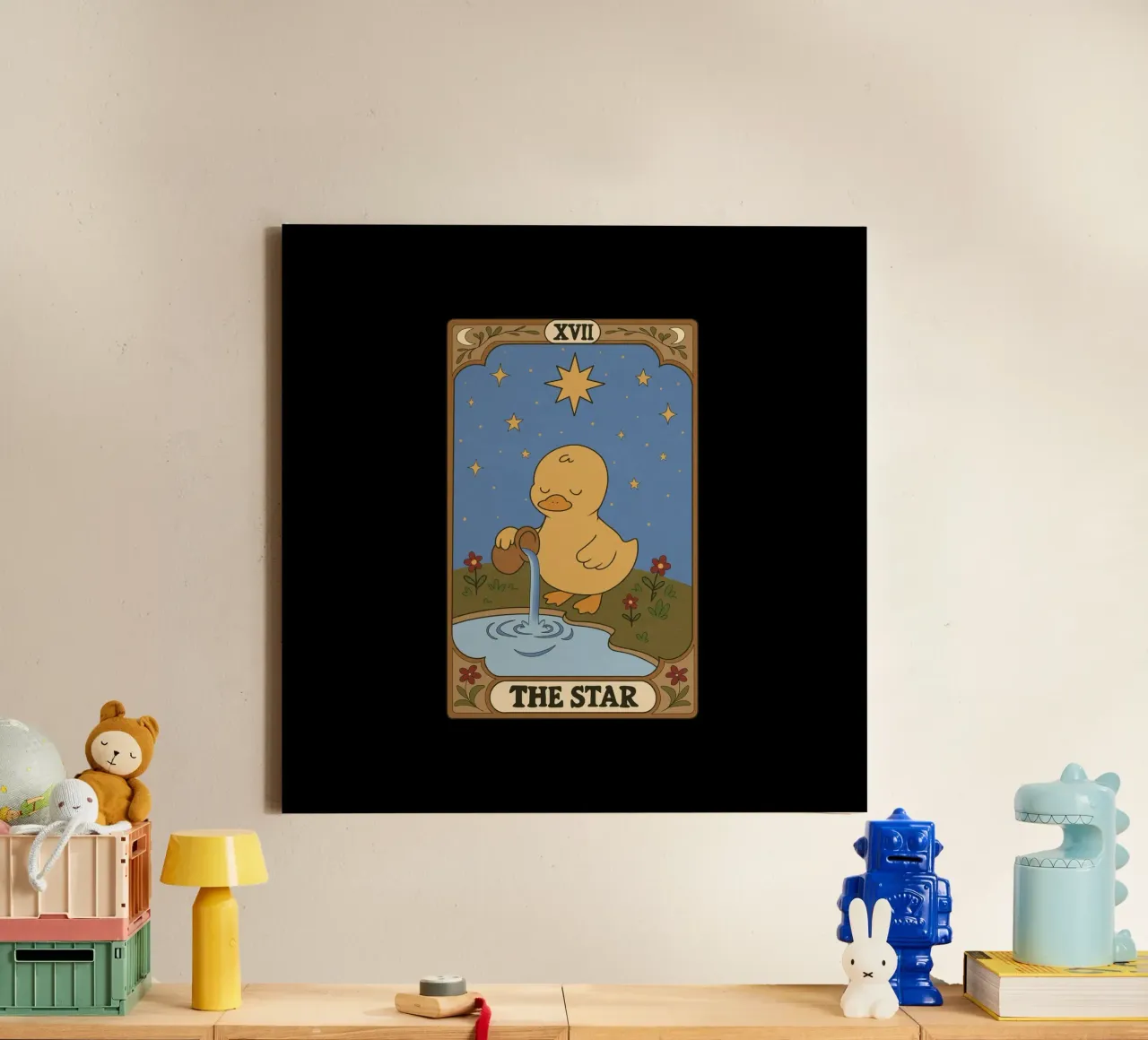 Eend Tarot - De Ster canvas met Baklijst van Loobs