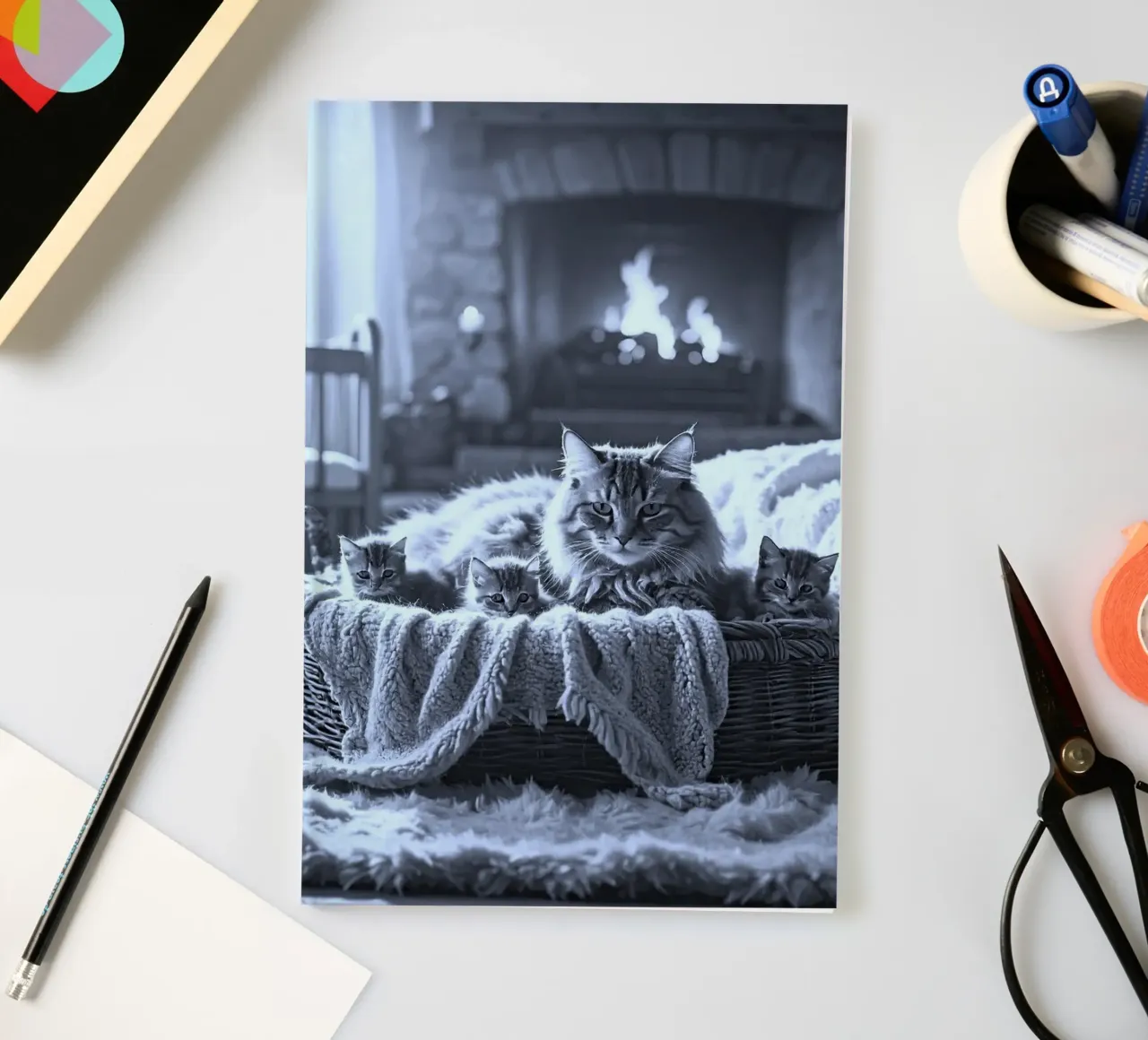 CHATTE ET TROIS CHATONS. Noir et blanc diario da Thierry vobmann photography