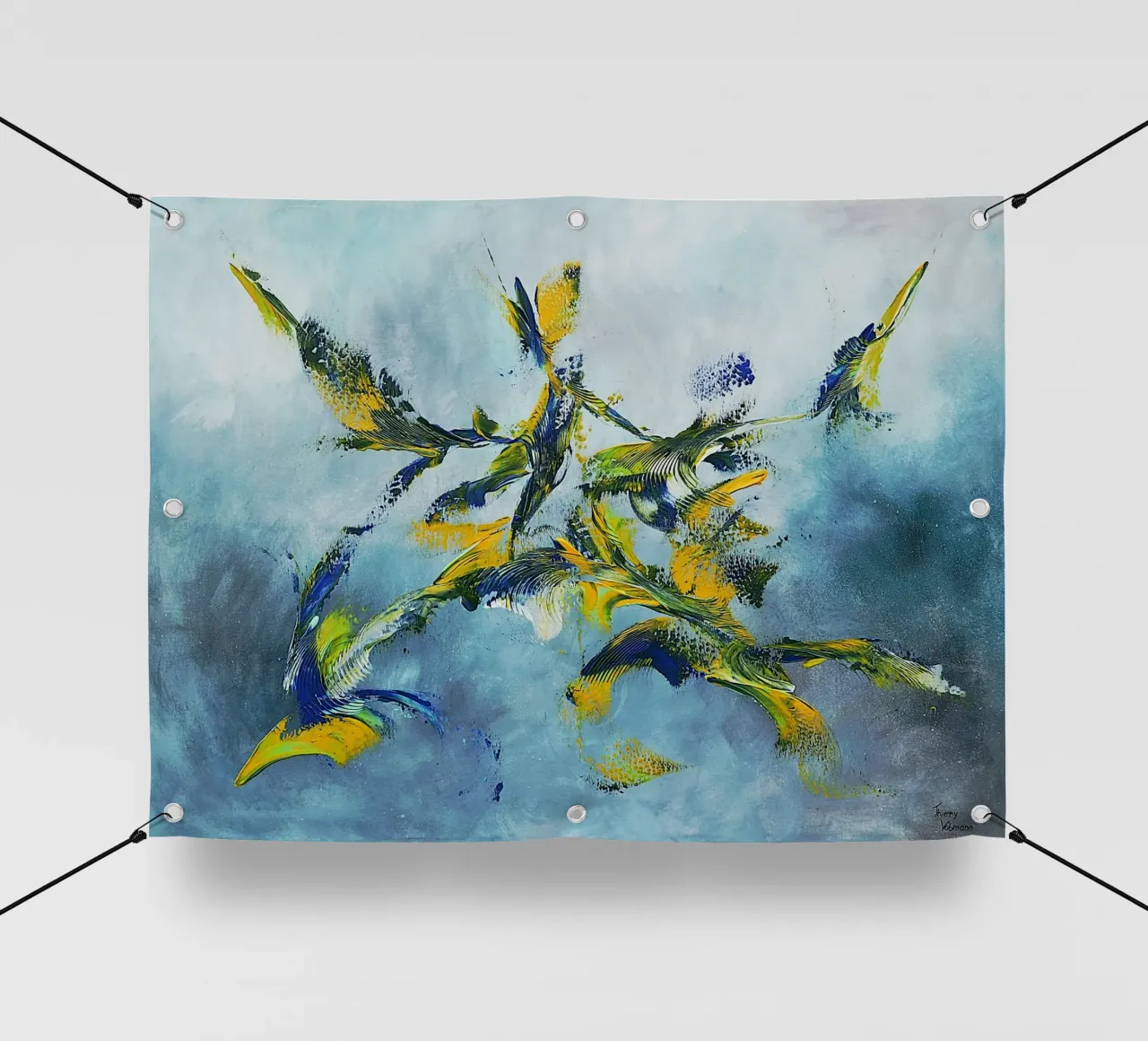 GALACTIC ENERGY telo in pvc da Thierry Vobmann Abstract painting