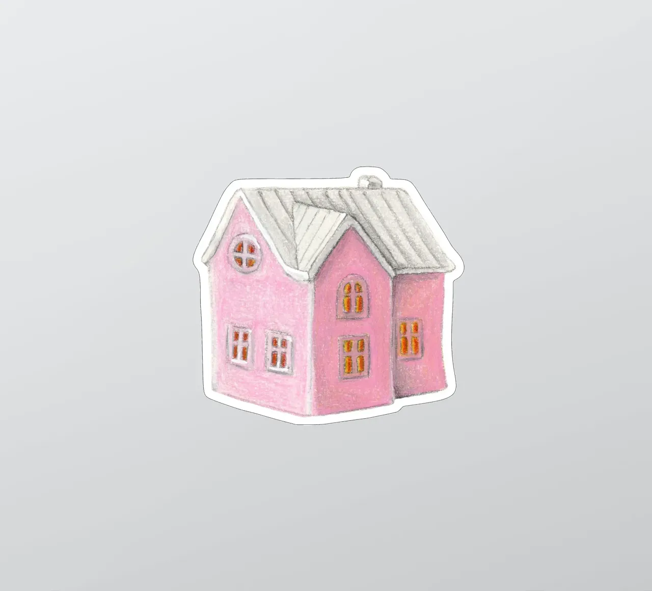 Pink house sticker by carmenillustrationdesign