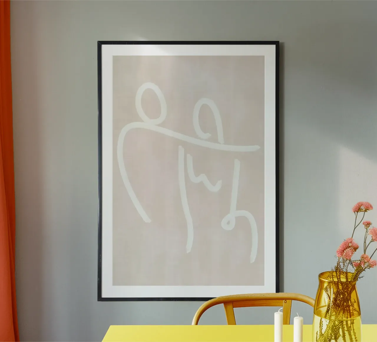 Lovers poster con telaio in legno da Kit Agar