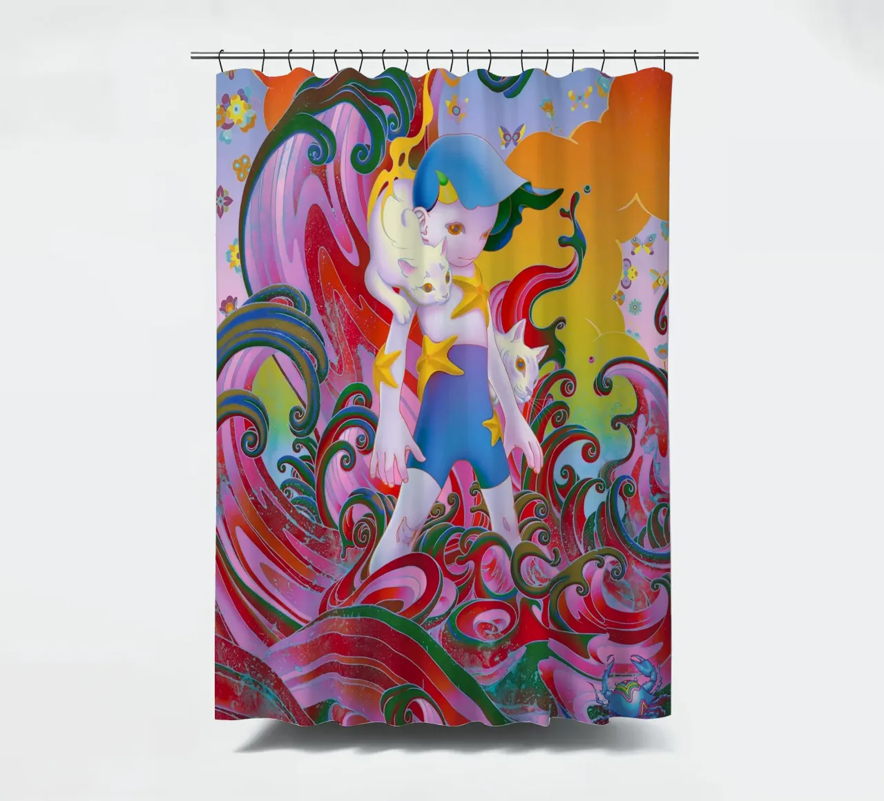 James Jean BTS Suga Meowtide tenda da doccia da Kunzeworld