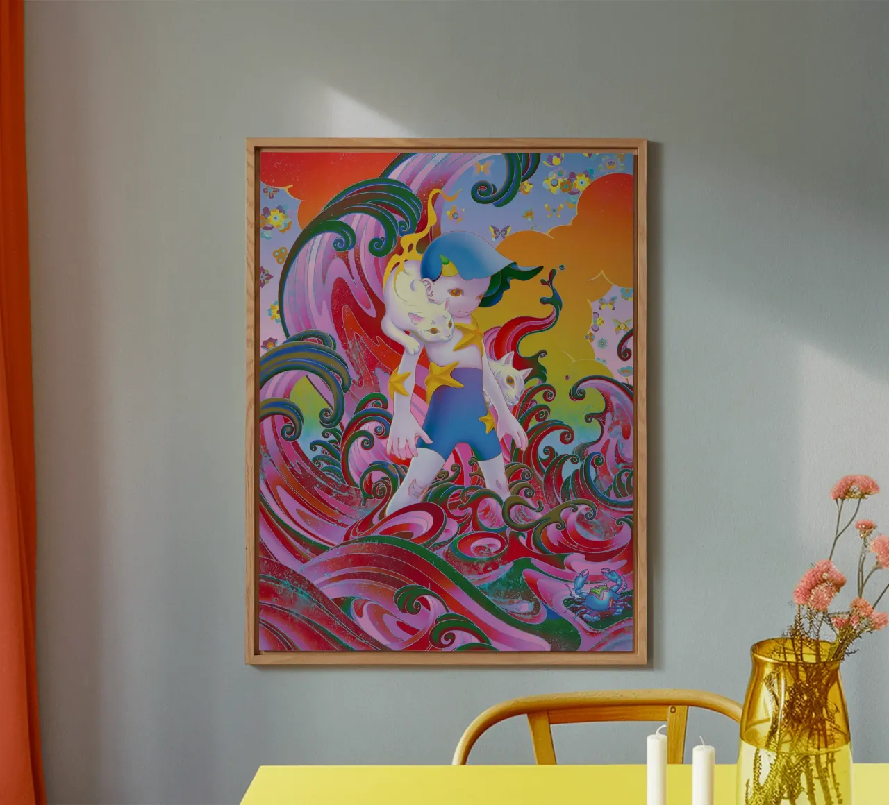 James Jean BTS Suga Meowtide alluminio dibond da Kunzeworld