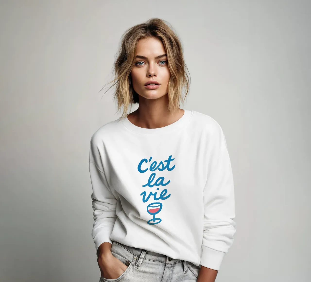 C’est la Wine sweatshirt by QuooodZ by MooodzArt