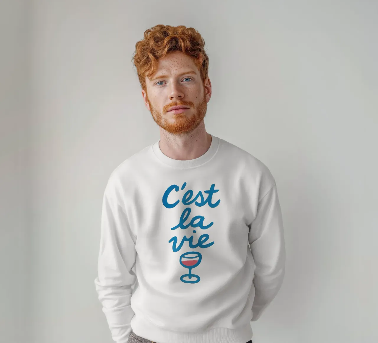 C’est la Wine sweatshirt by QuooodZ by MooodzArt