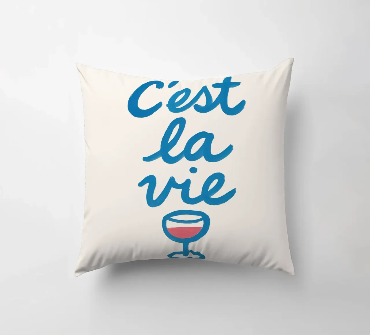 C’est la Wine cuscino da QuooodZ by MooodzArt