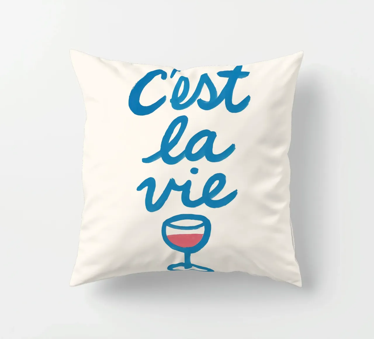 C’est la Wine cuscino da QuooodZ by MooodzArt