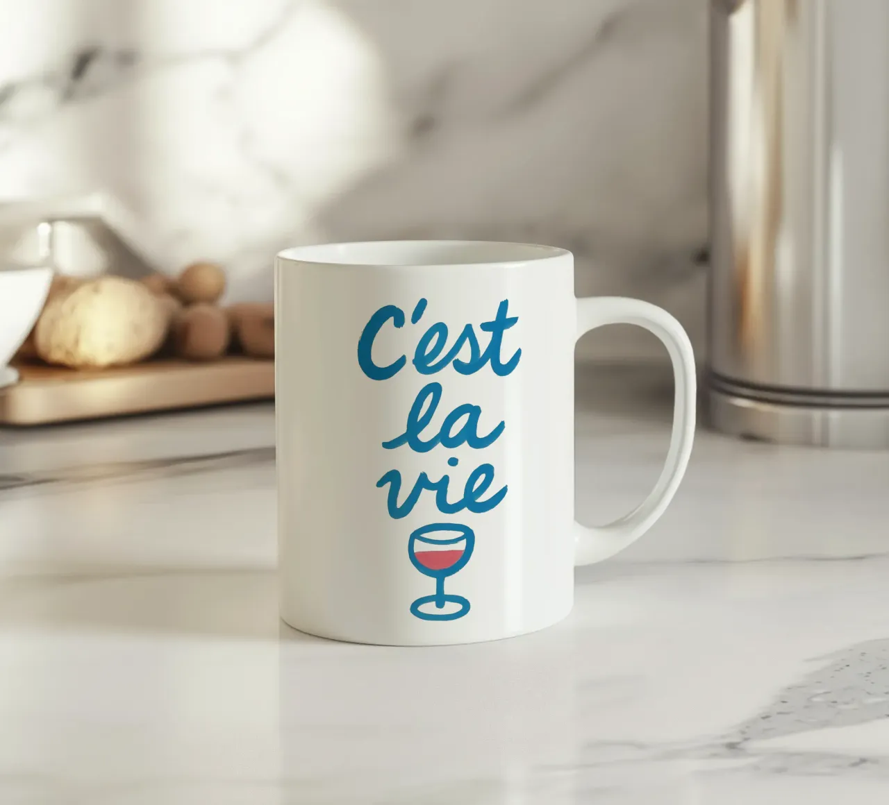 C’est la Wine tazza in ceramica da QuooodZ by MooodzArt