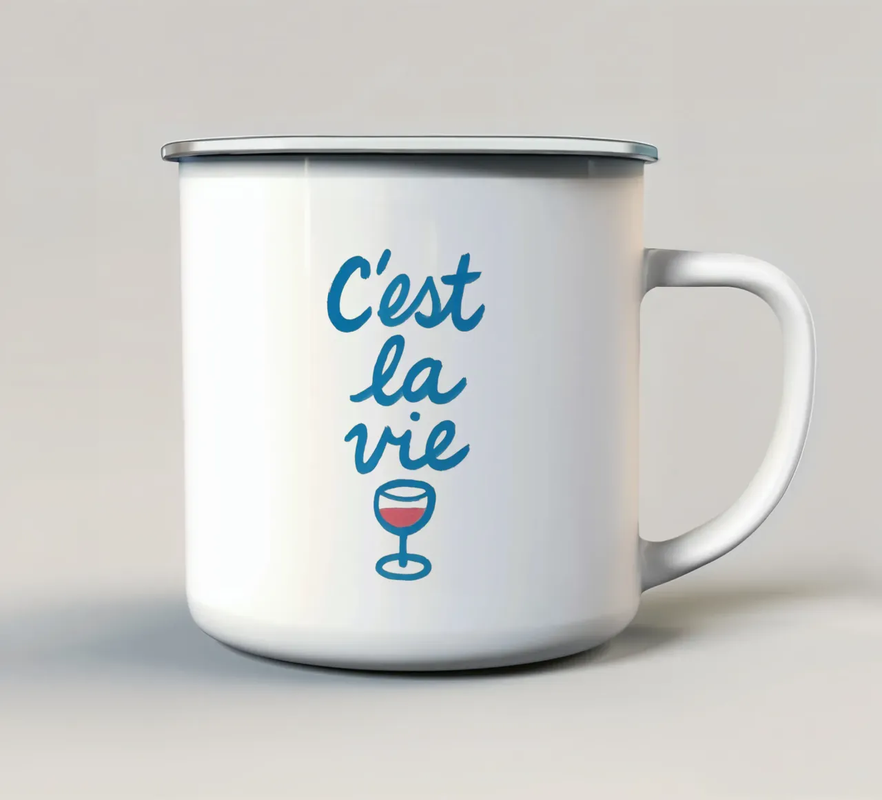 C’est la Wine tazza in smalto da QuooodZ by MooodzArt