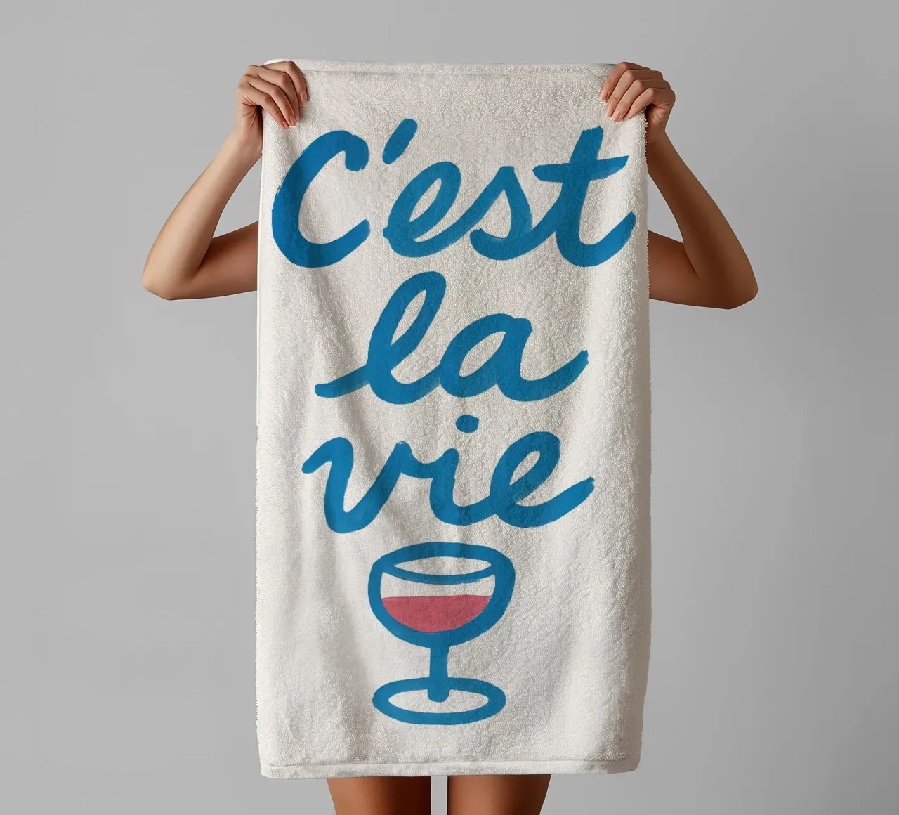 C’est la Wine asciugamano da bagno da QuooodZ by MooodzArt