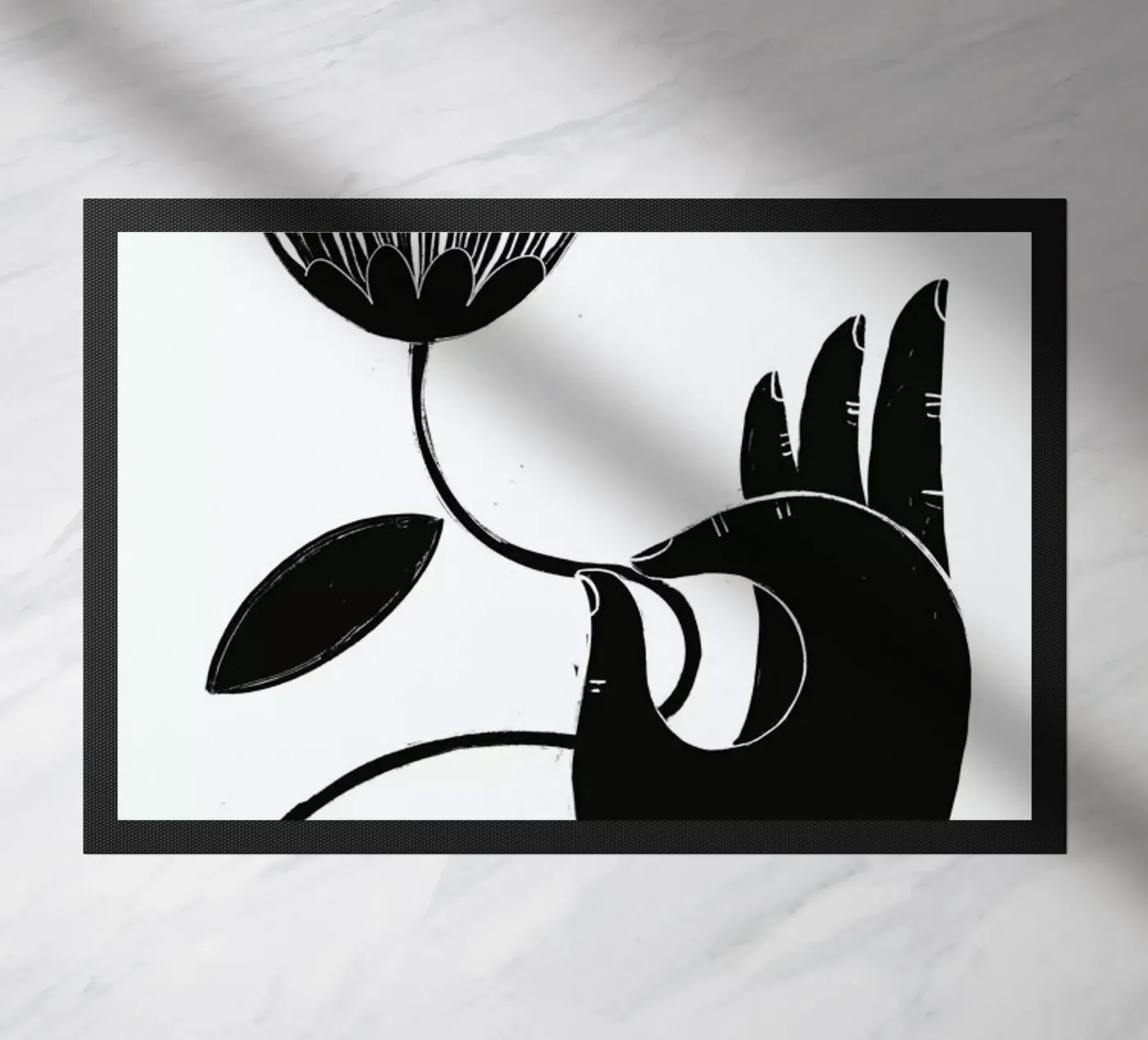 Flower deurmat van Graphite