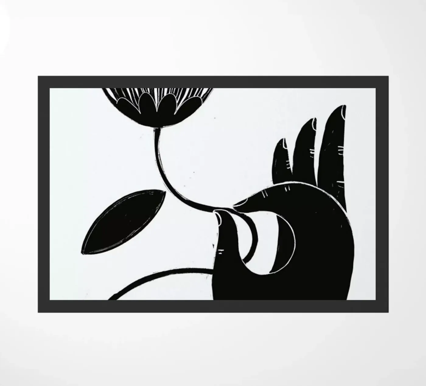 Flower deurmat van Graphite