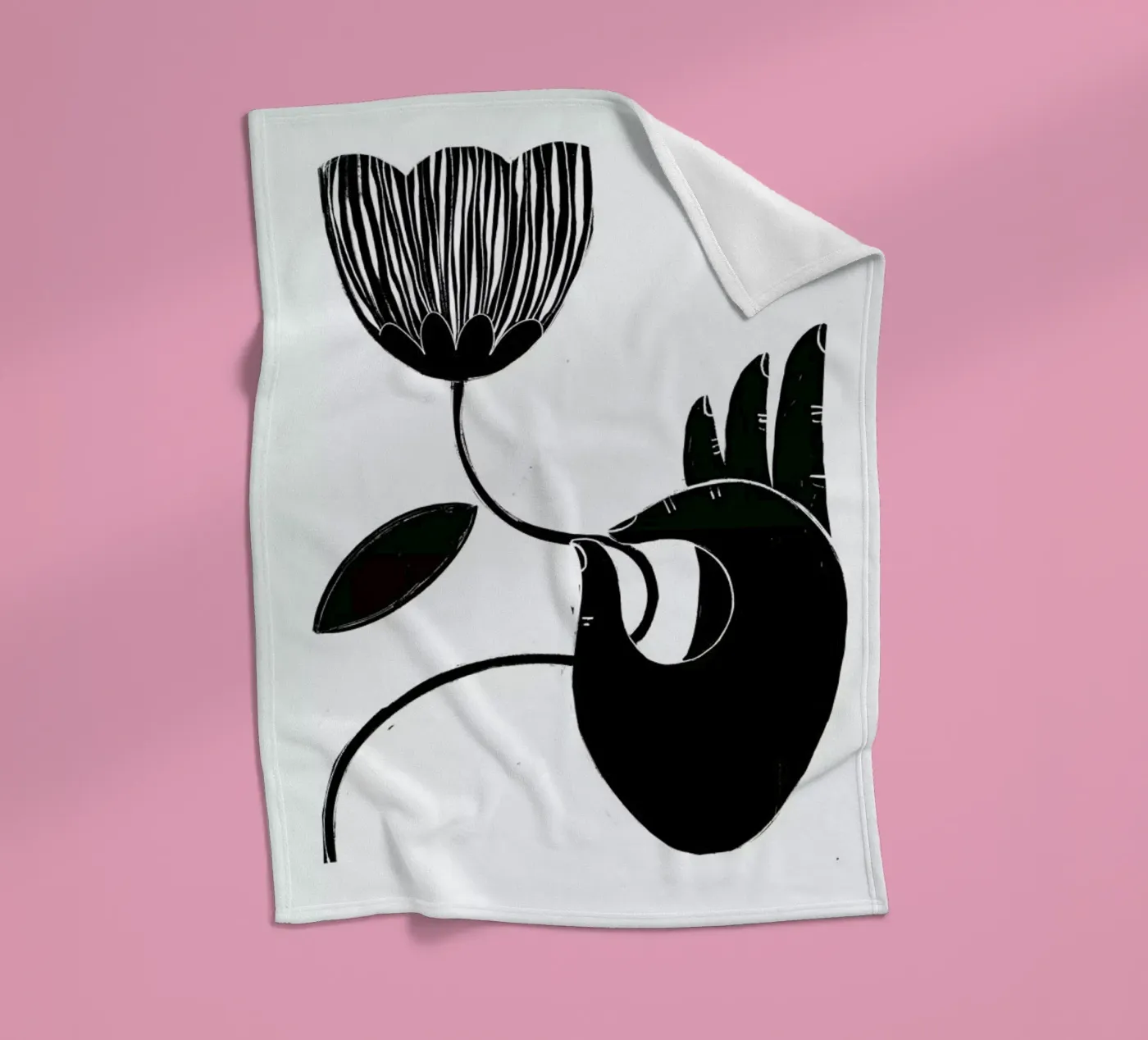 Flower Fleecedecke von Graphite