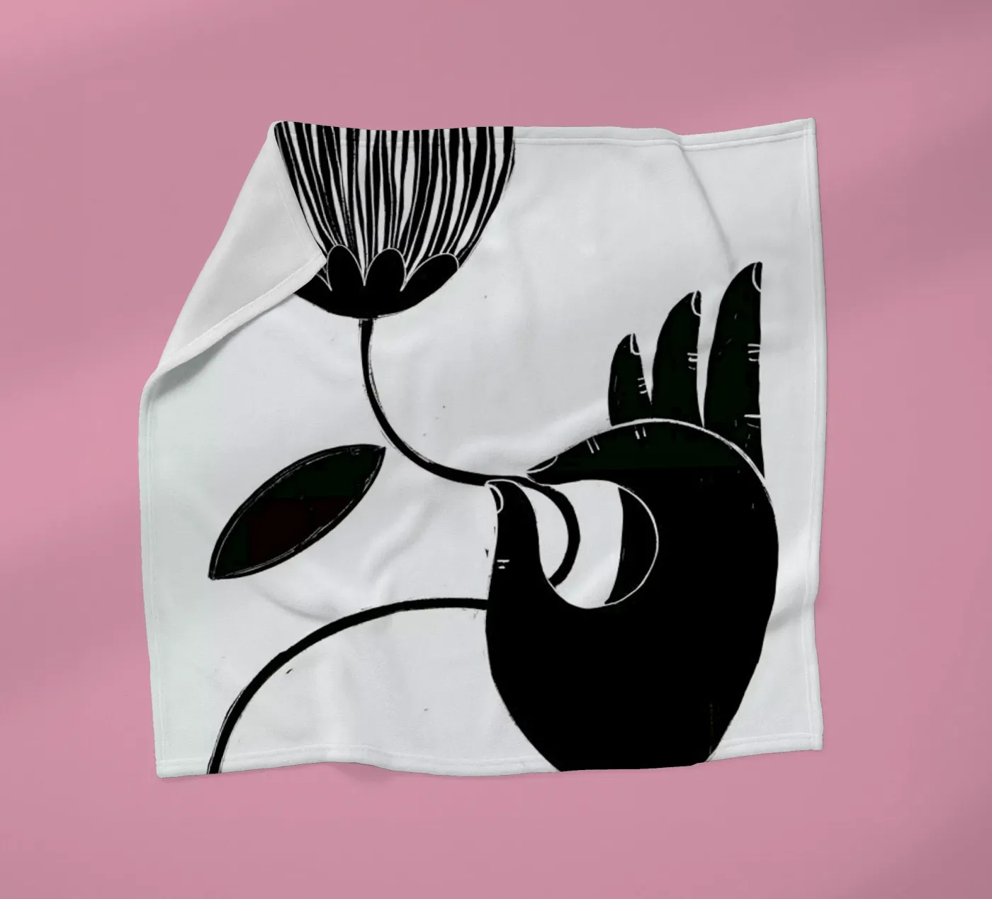 Flower Fleecedecke von Graphite