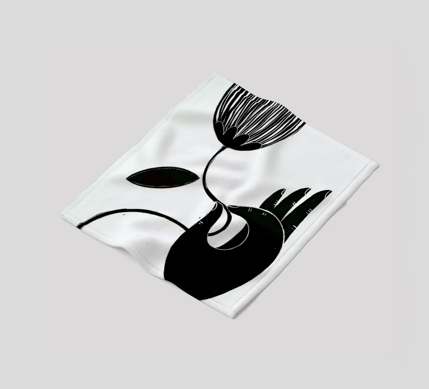 Flower Fleecedecke von Graphite