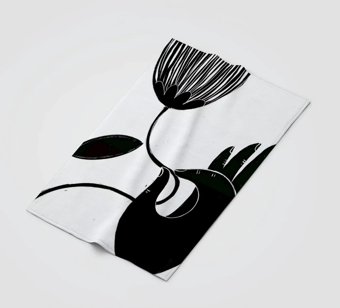 Flower Fleecedecke von Graphite