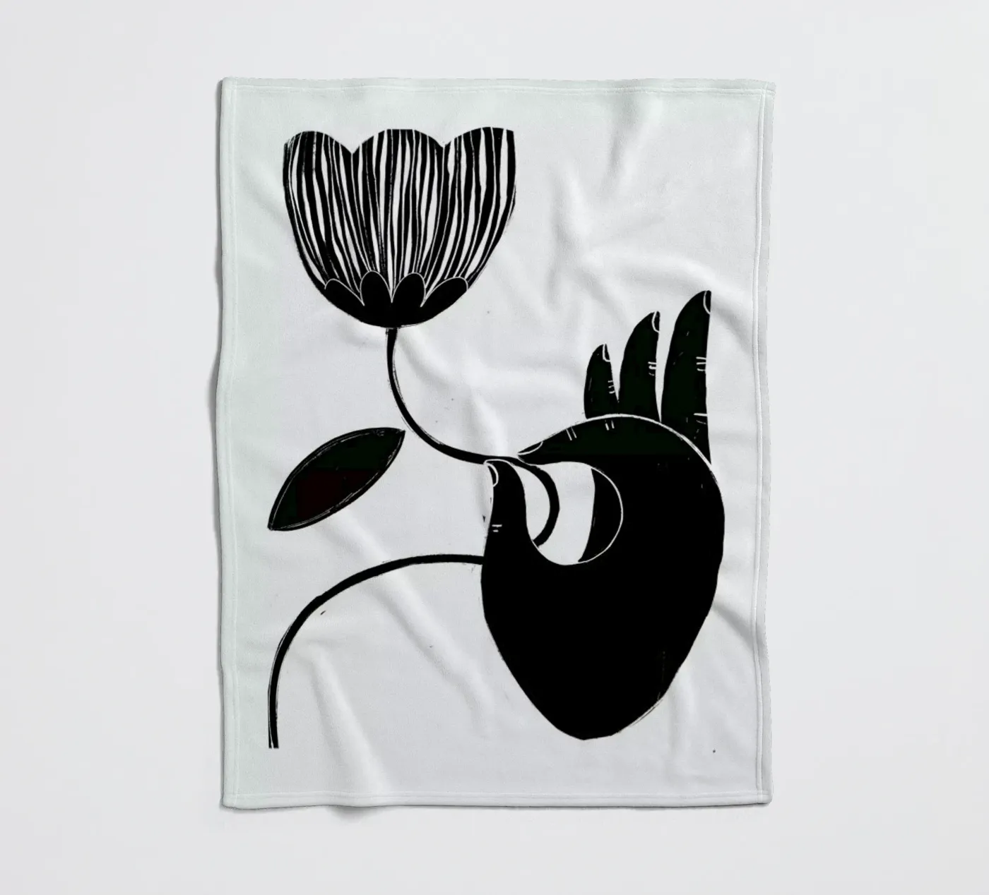 Flower Fleecedecke von Graphite