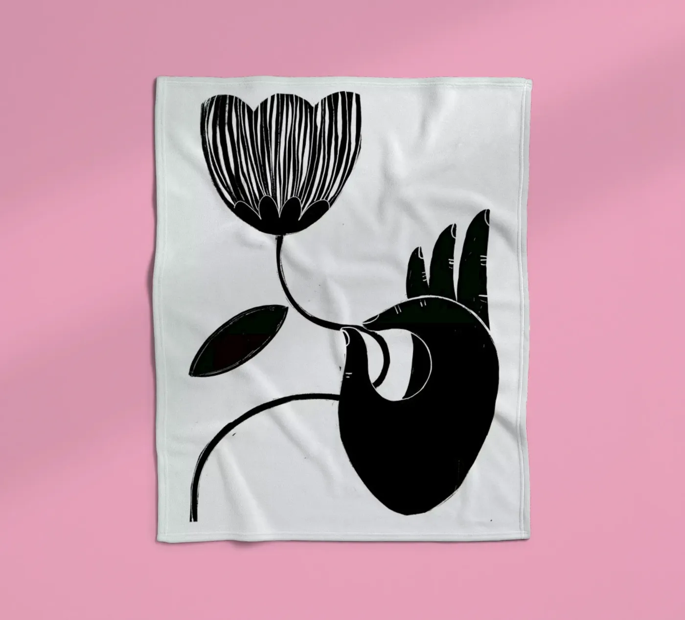 Flower Fleecedecke von Graphite