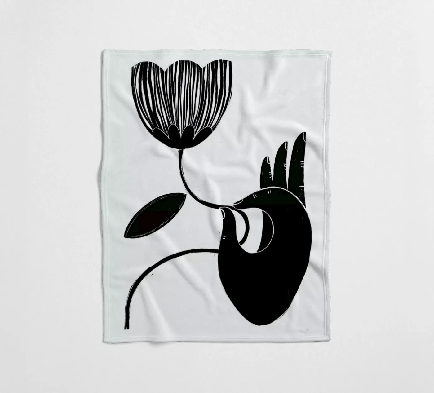 Flower Fleecedecke von Graphite