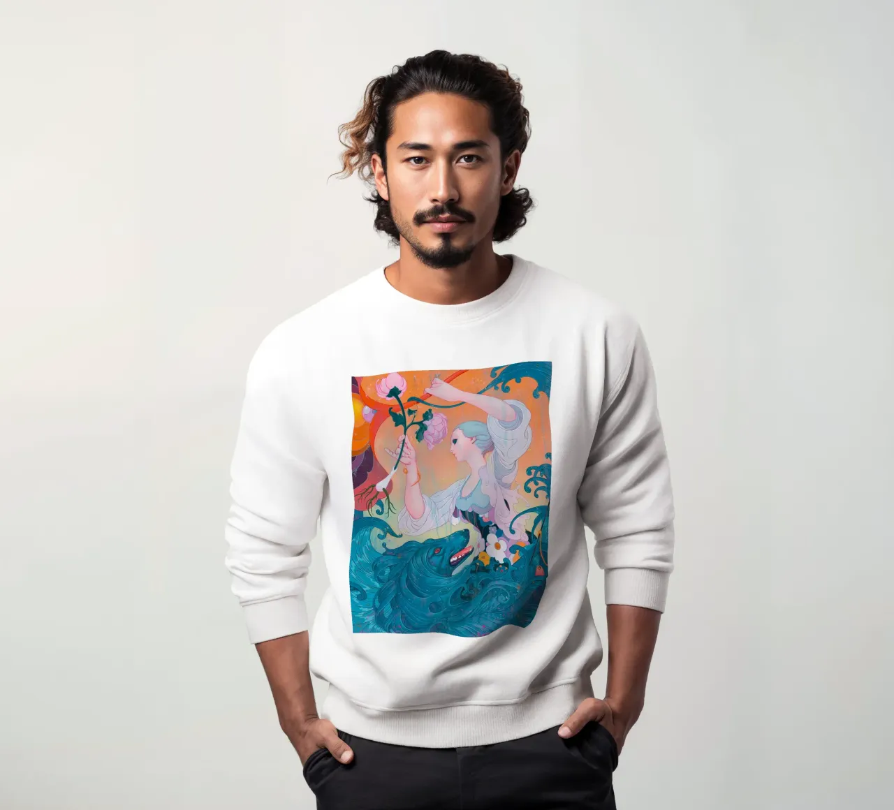 James Jean Fiore La signora e il lupo felpa da Kunzeworld