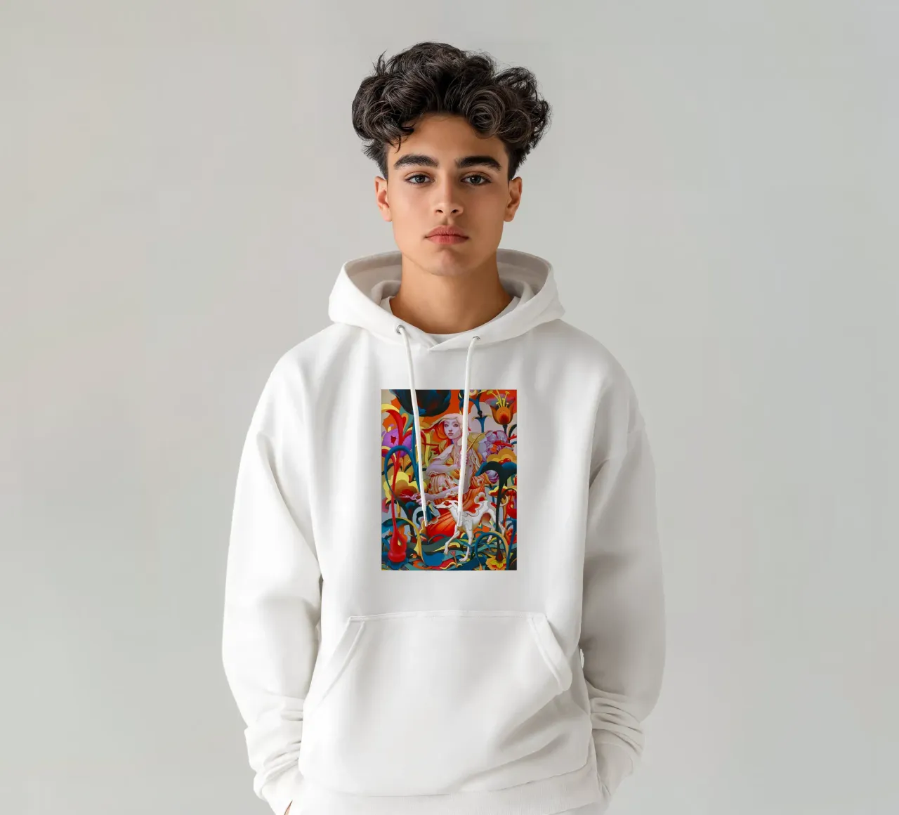 James Jean Ragazza e cane felpa con cappuccio da Kunzeworld