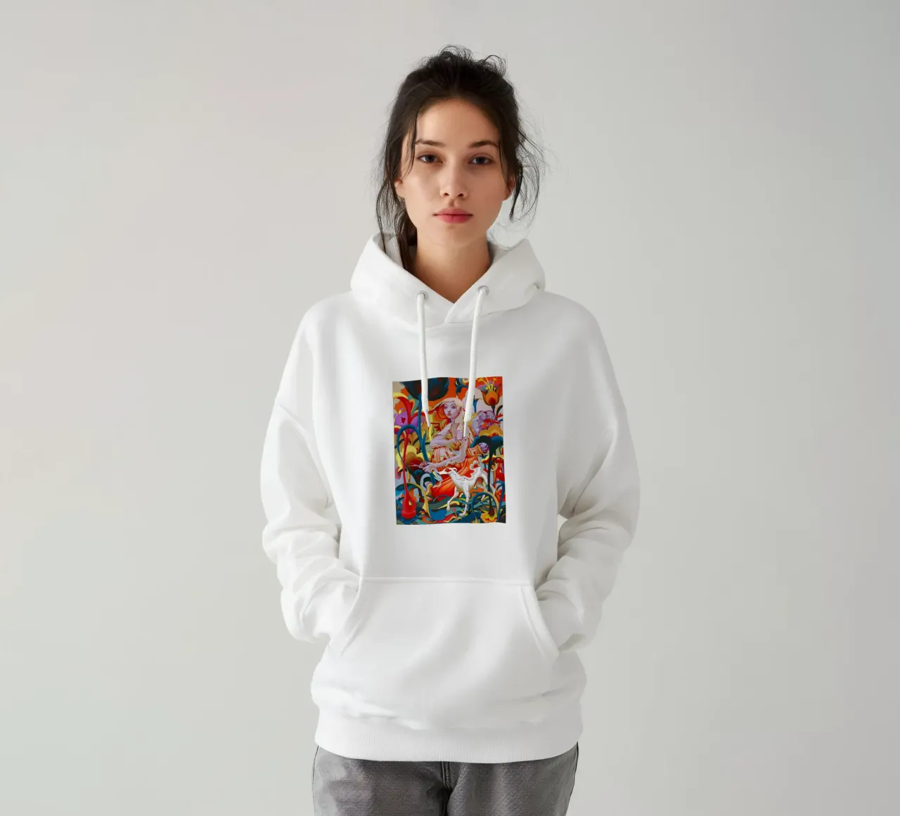 James Jean Ragazza e cane felpa con cappuccio da Kunzeworld
