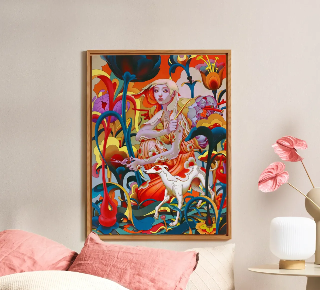 James Jean Ragazza e cane alluminio dibond da Kunzeworld