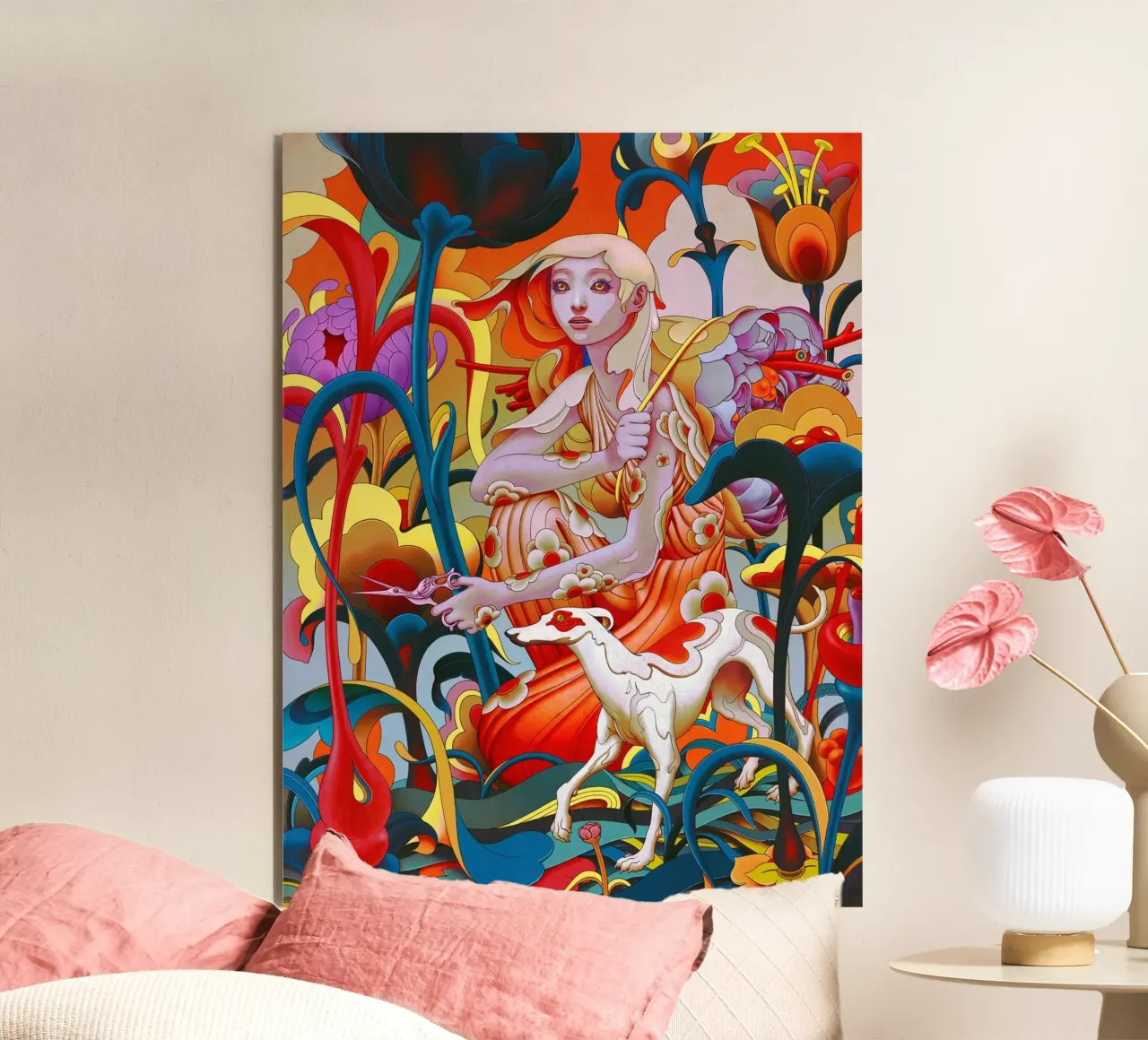 James Jean Ragazza e cane alluminio dibond da Kunzeworld