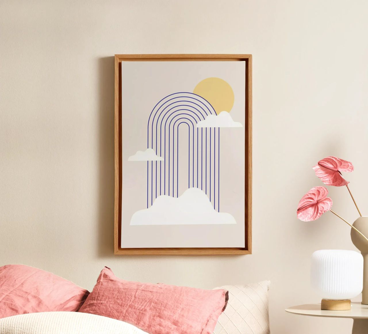 Rainbow & Clouds canvas by Mottos by Sinan Saydik