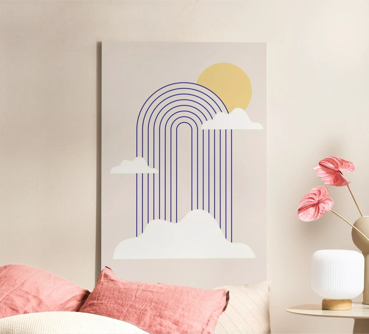 Rainbow & Clouds canvas by Mottos by Sinan Saydik