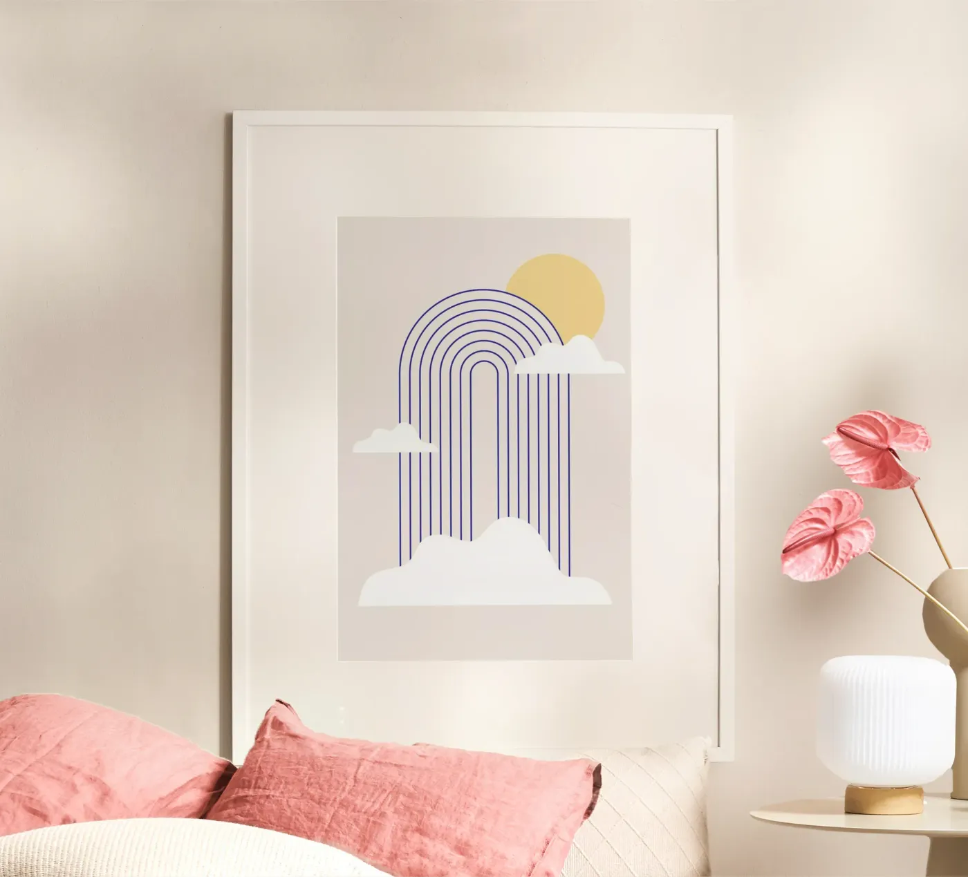 Rainbow & Clouds poster de Mottos by Sinan Saydik