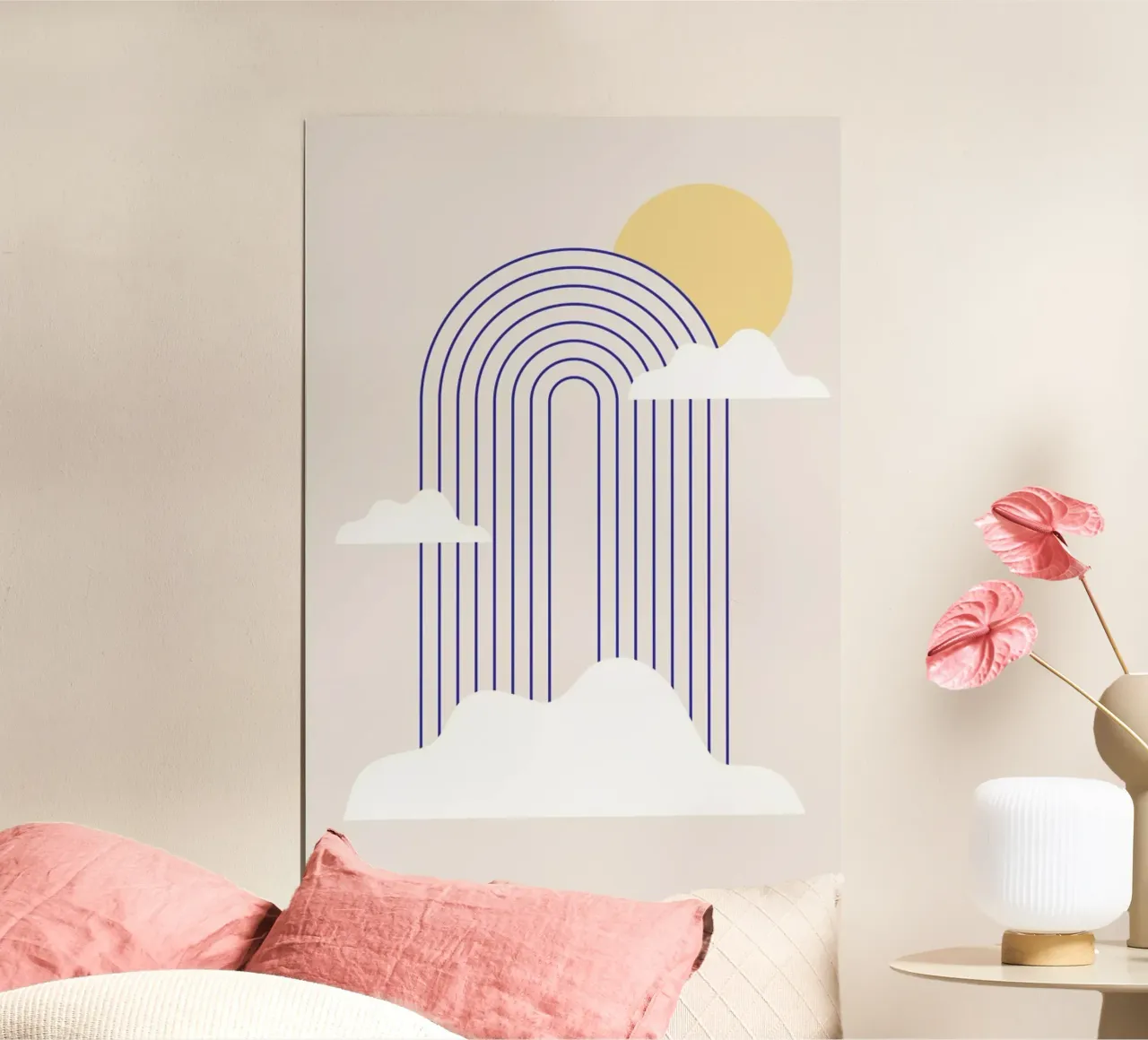 Rainbow & Clouds Poster von Mottos by Sinan Saydik