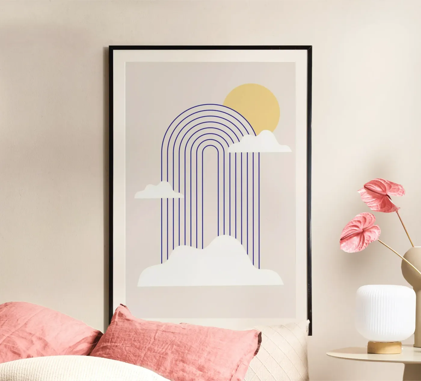 Rainbow & Clouds poster de Mottos by Sinan Saydik