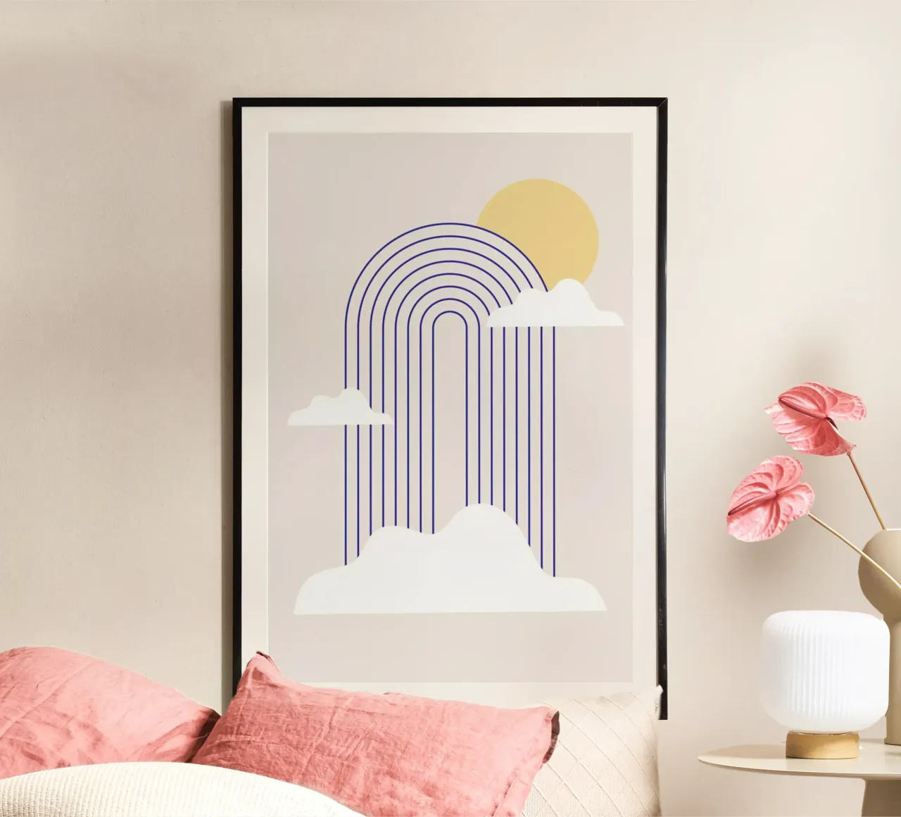 Rainbow & Clouds Poster von Mottos by Sinan Saydik