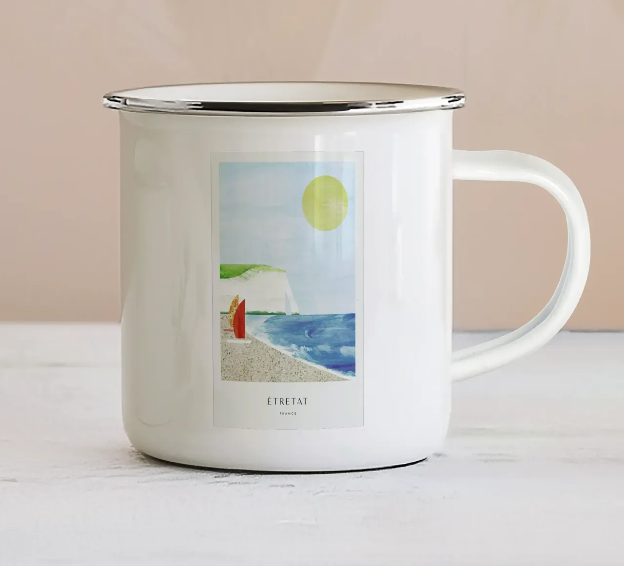 Etretat, Normandy - Series II tazza in smalto da Henry Rivers