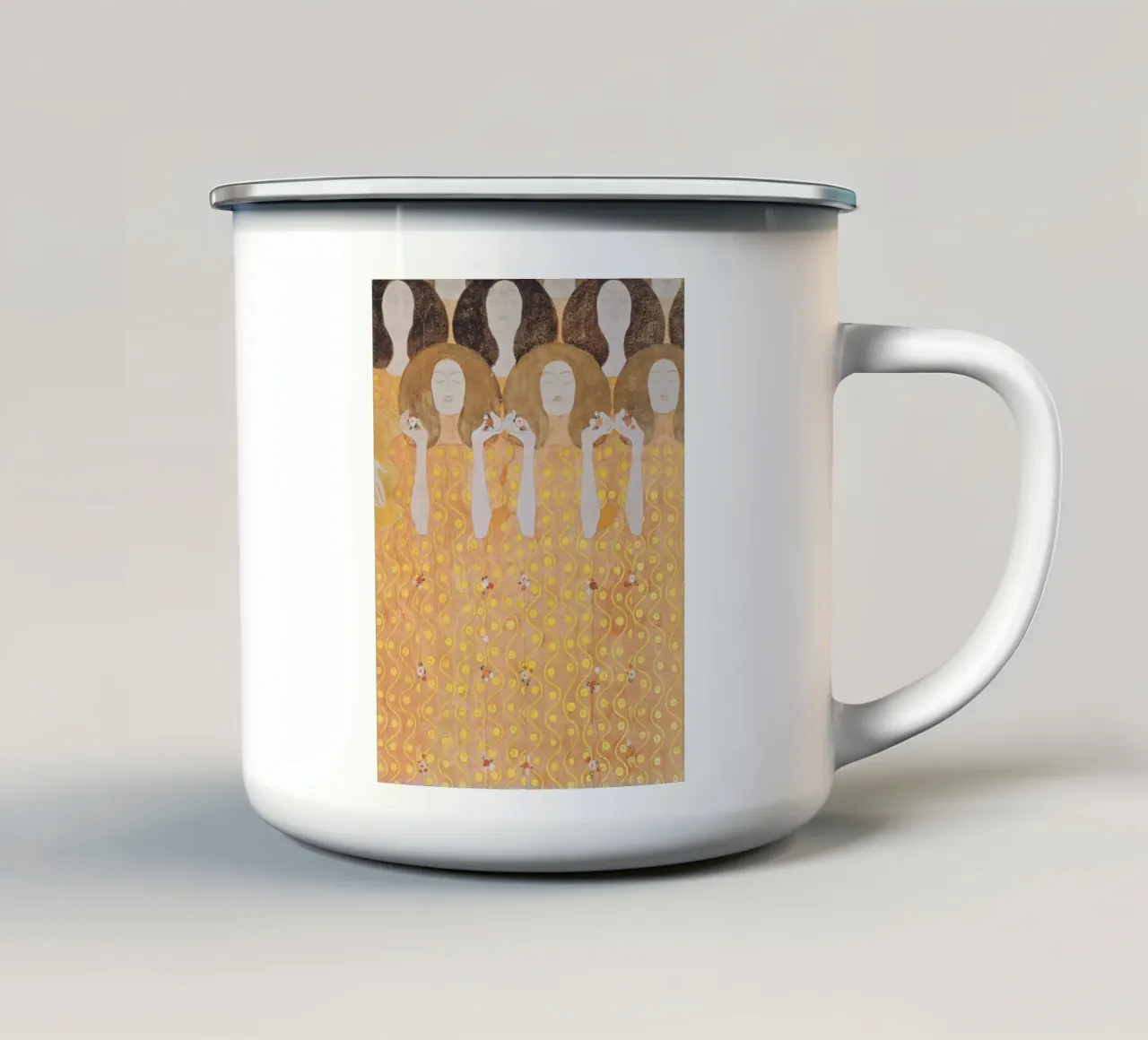 Gustav Klimt - Fregio di Beethoven (particolare, 1902) tazza in smalto da Wirla