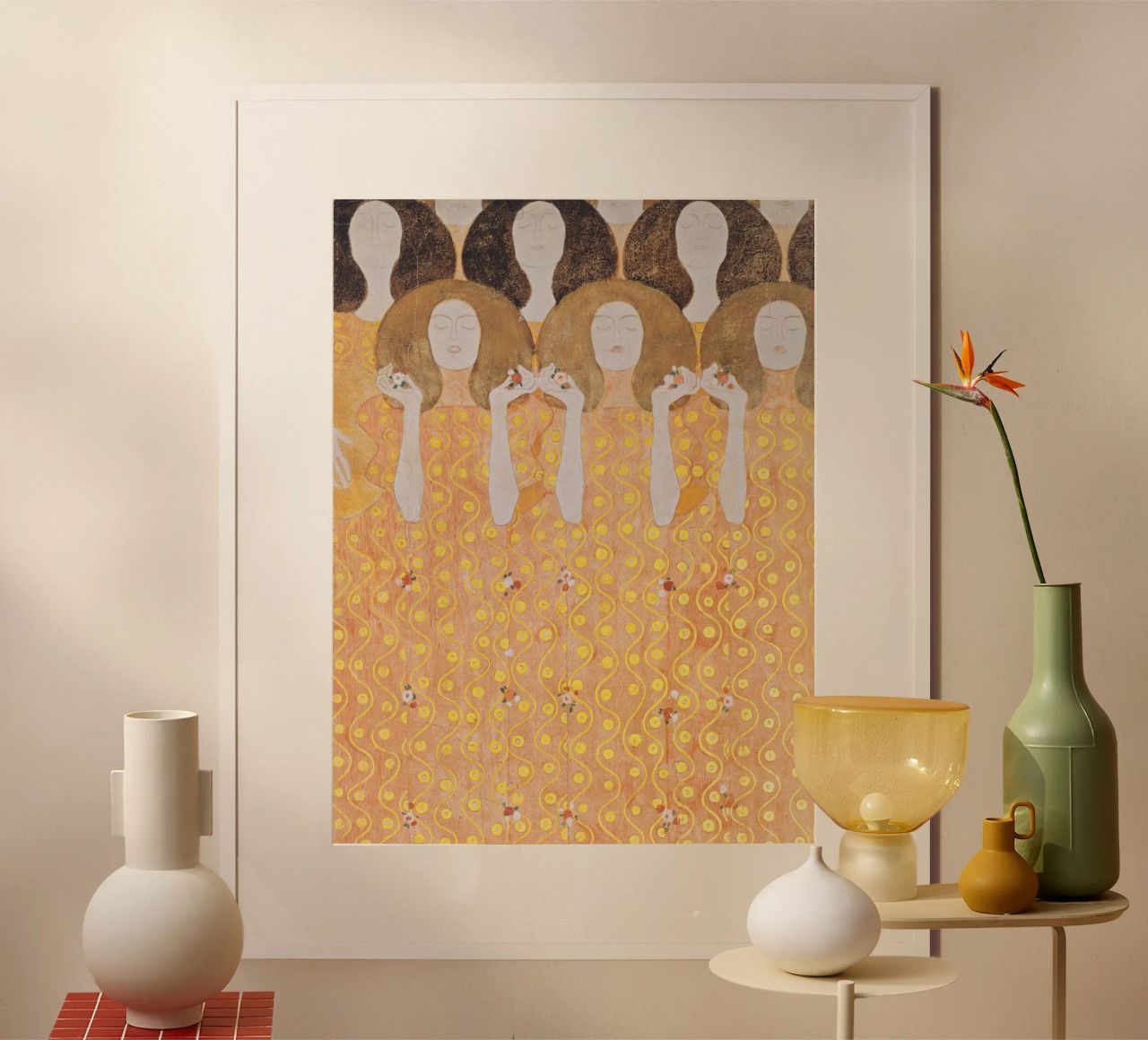 Gustav Klimt - Beethoven Frieze (detail, 1902) poster by Wirla