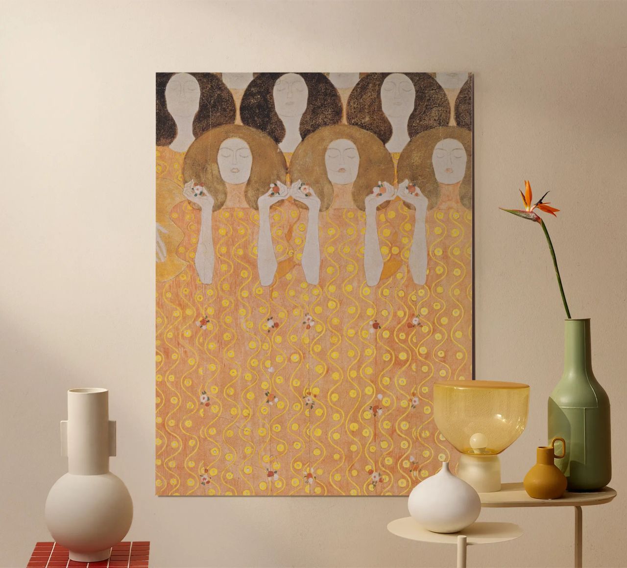Gustav Klimt - Beethoven Frieze (detail, 1902) poster by Wirla