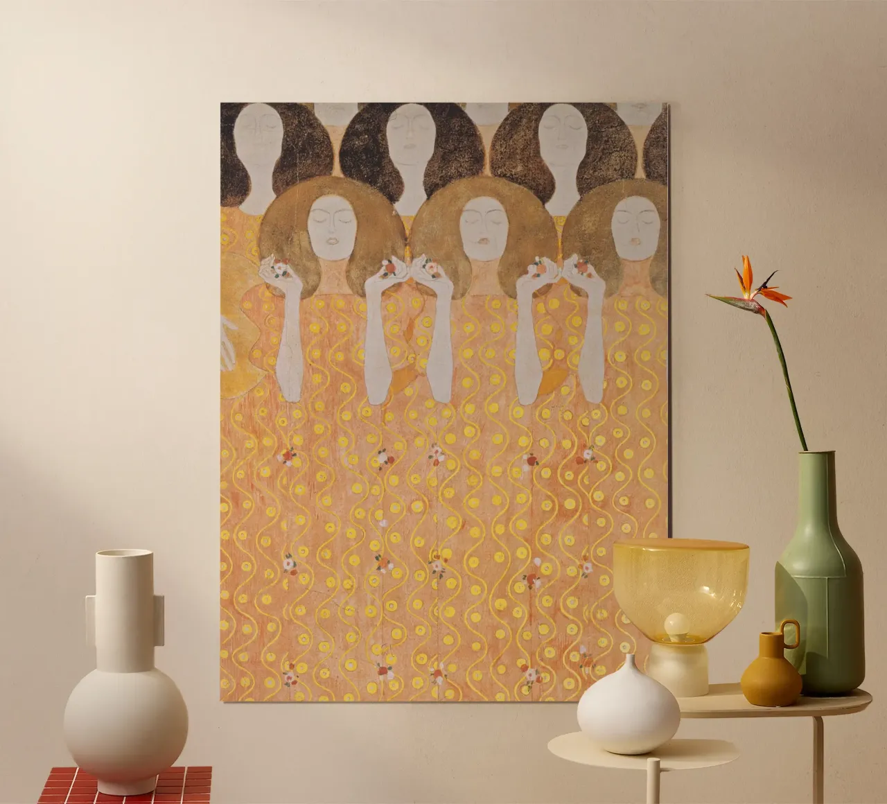 Gustav Klimt - Beethoven Frieze (detail, 1902) poster by Wirla